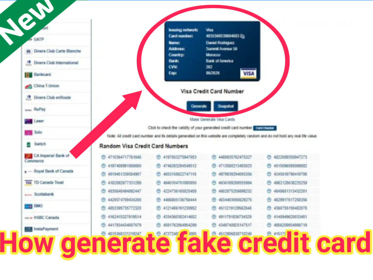 [100% Working] Fake Credit Card Generator- How To Make Online Fake Credit Card - Tech2wire