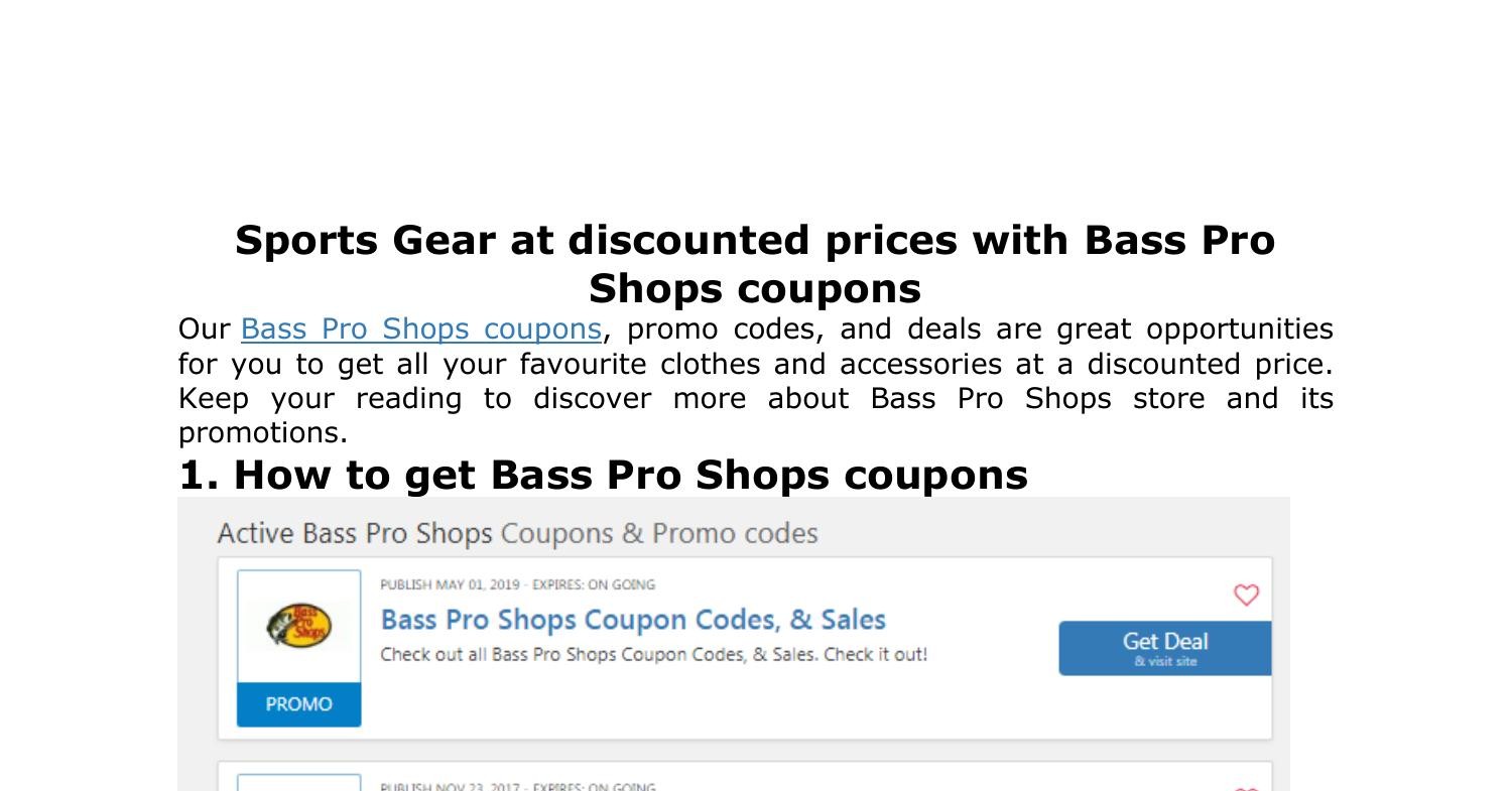 Bass Pro Shops Coupons: Discounts On Outdoor Gear