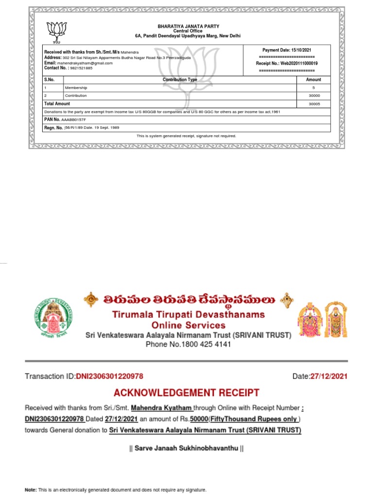 Donation To Political Party Or Electrol Trust Limits Process Income