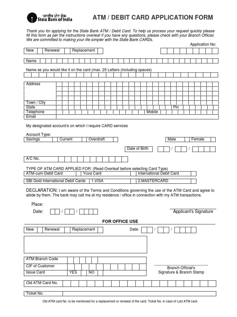 How To Apply For A Sbi Atm Debit Card Procedures And Documents Needed