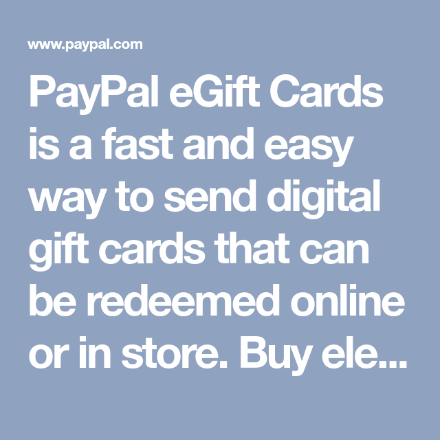 Paypal Gift Card Canada Paypal Egift Cards Is A Fast And Easy Way To