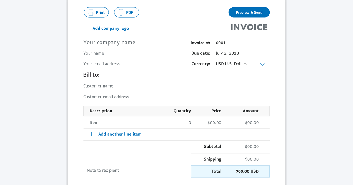 Paypal Send Invoice Invoice Template Ideas