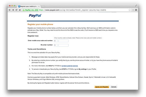 Paypal Two Step Verification