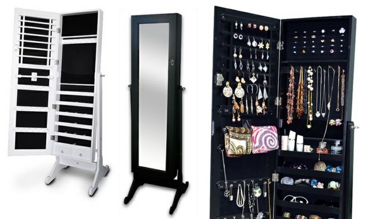 Standing Mirror With Inner Jewelry Organization A Place For Everything Convenient Groupon Had