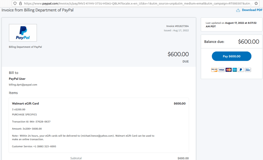 The Fake Paypal Invoice Email Scam Carrie Kerskie