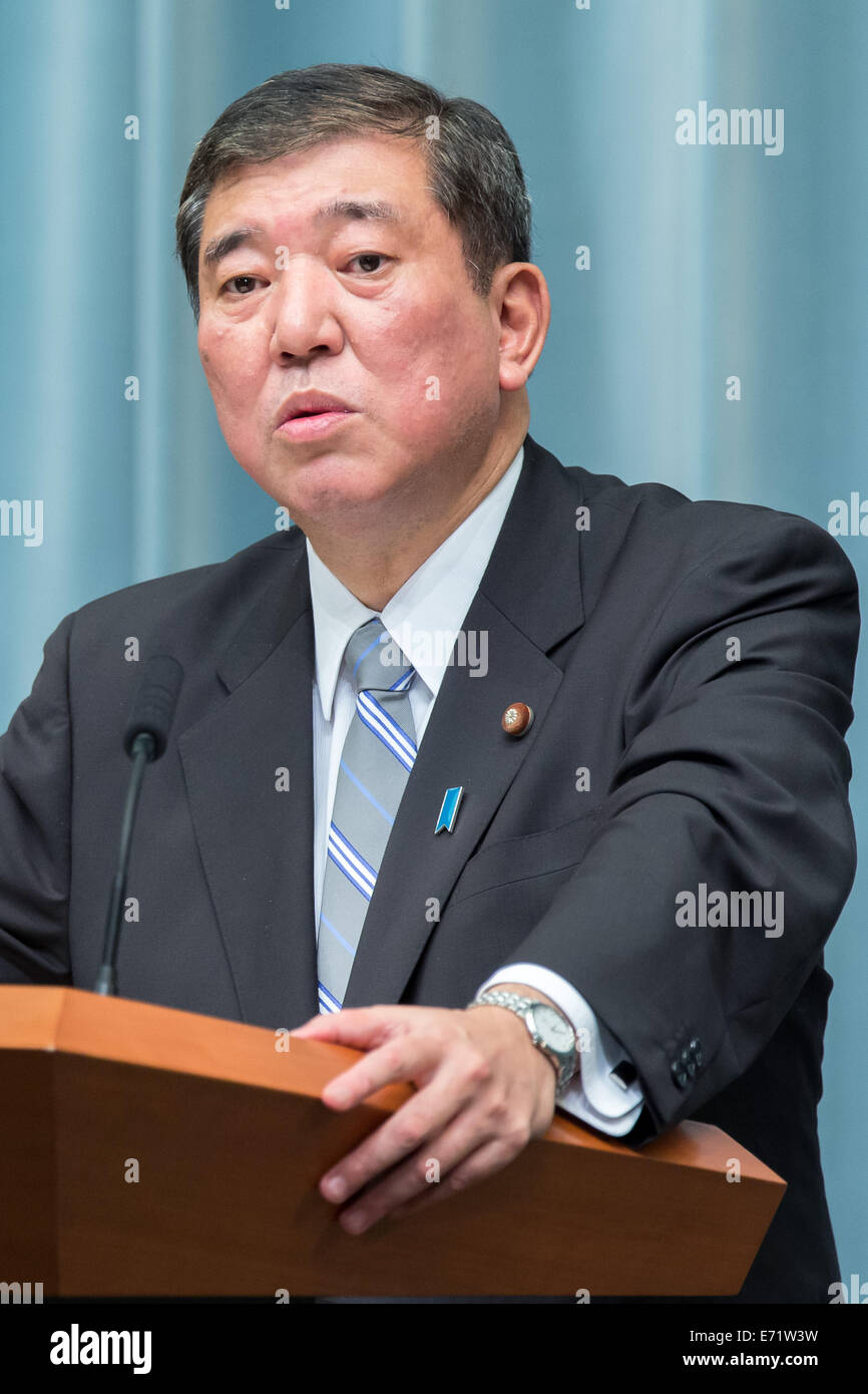 Tokyo Japan 3Rd Sep 2014 Shigeru Ishiba Newly Appointed State Minister In Charge Of